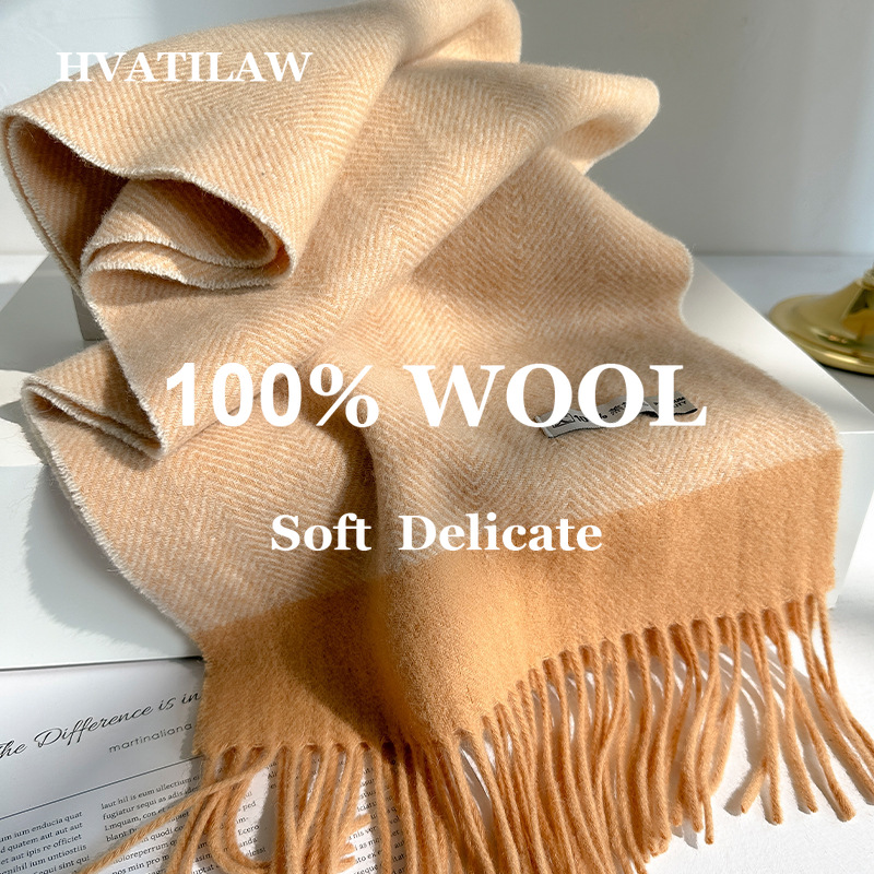 100% Syal Wol Murni Wanita Pri - Wool Scarf Men ulasan dan harga